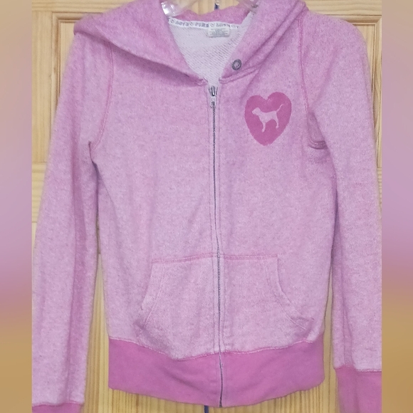 PINK VICTORIA'S SECRET VINTAGE Y2K LOGO SWEATSHIRT HOODIE SMALL SM S $68 - Picture 2 of 2